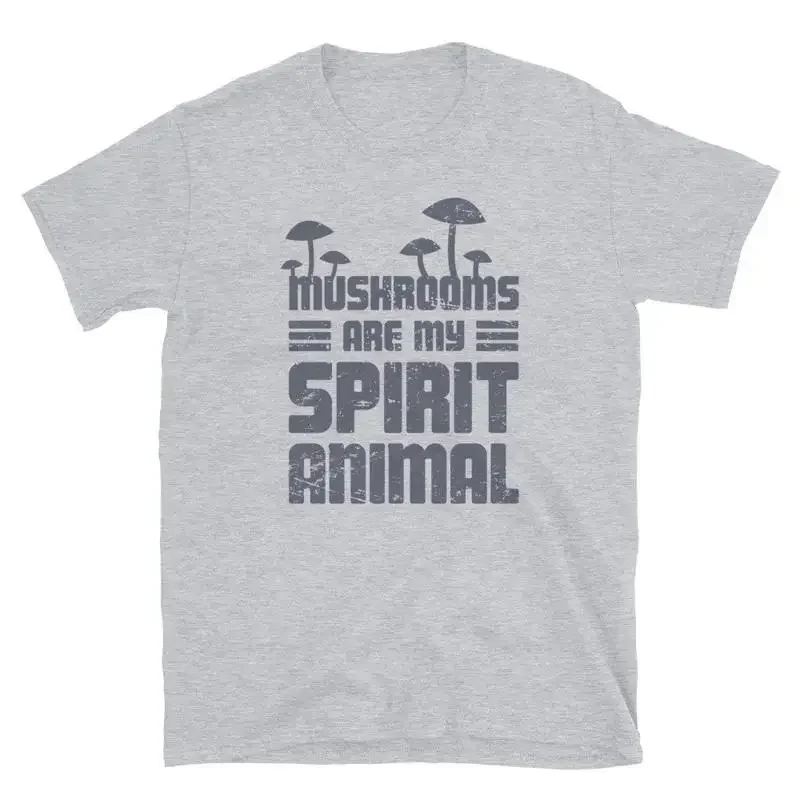 Distressed Print Mushroom T Shirt For Farmers Mycologists Foragers Spirit Animal