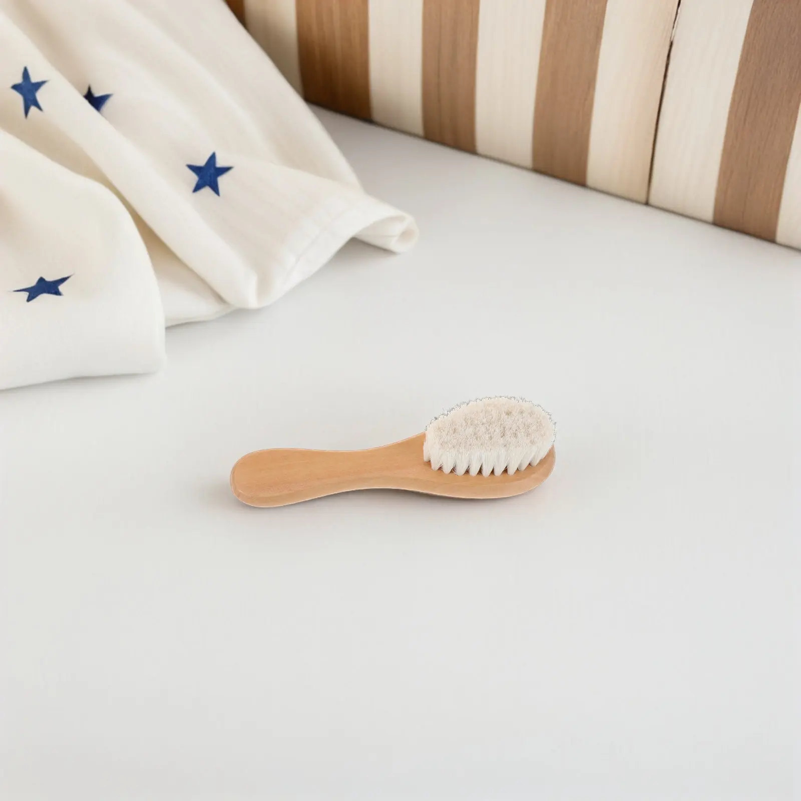 1Set Children Wool Hair Brush and Comb Set Natural Wood Baby Grooming Tools Daily Hair Care for Boys Girls Newborns