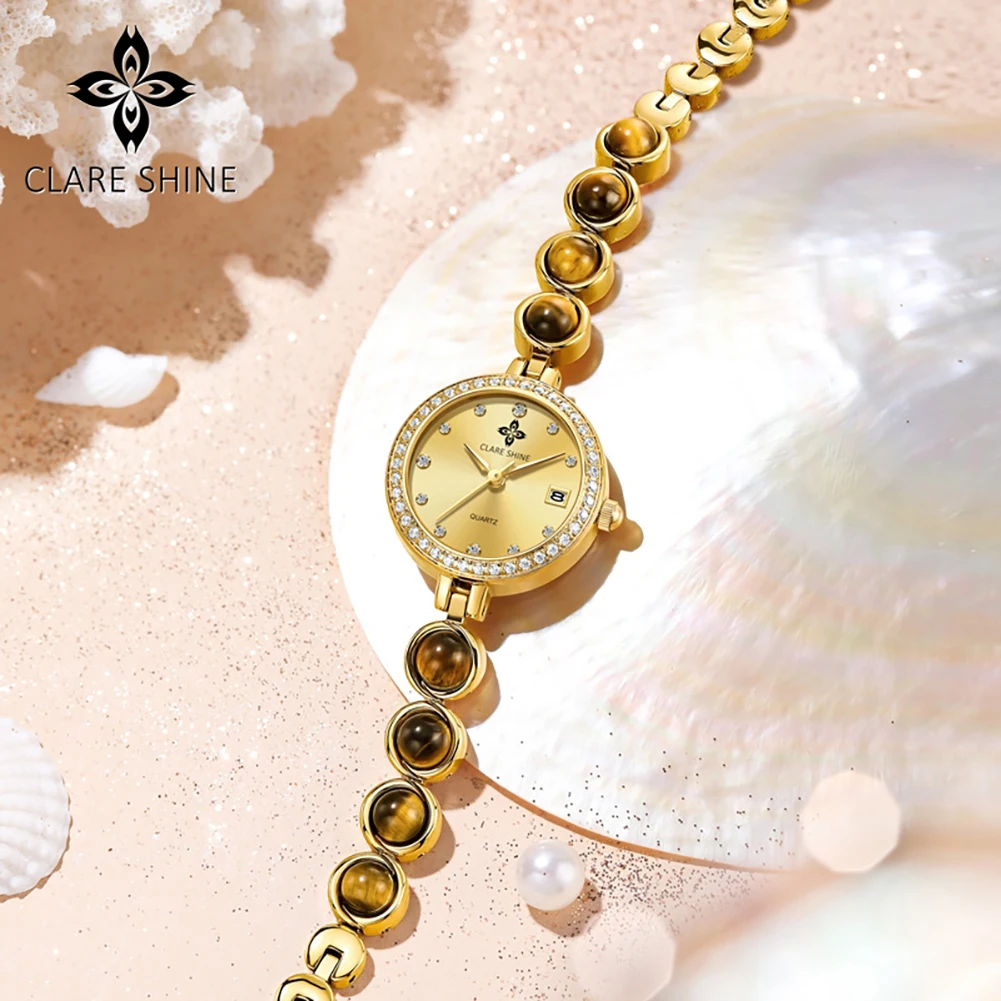 

CLARE SHINE 7708 Imported Quartz Movement Watch For Women Large Three-hand Dial Modern Retro Elegance Watch For Women