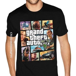 High Quality Standard GTA GRAND THEFT AUTO V Shirt Homme Grunge Fashion Designers Men Summer T-Shirt Men 90s Clothing