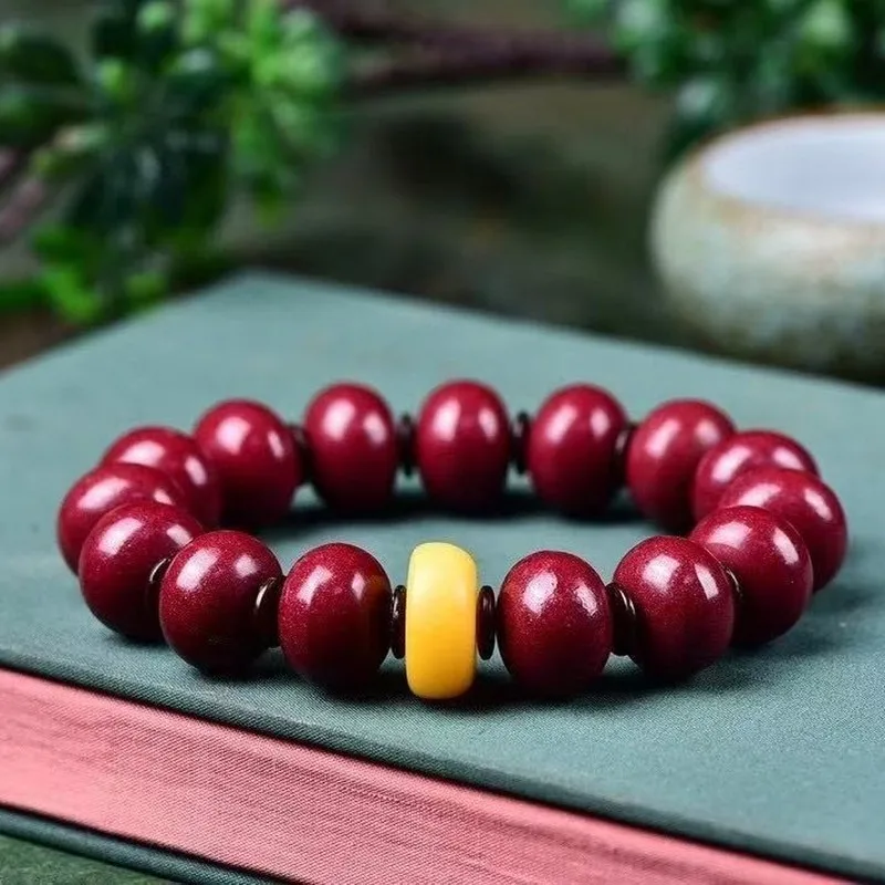 -Content Purple Gold Sand High-Polish Single-Strand Bracelet, Men's Style