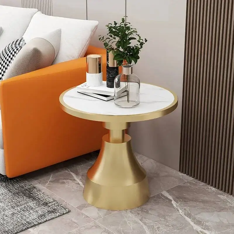 

Living Coffee Table Round Room Bistro Design Decoration Marble Entryway Gold Small Side Table Bedroom Szafki Nocne Furniture