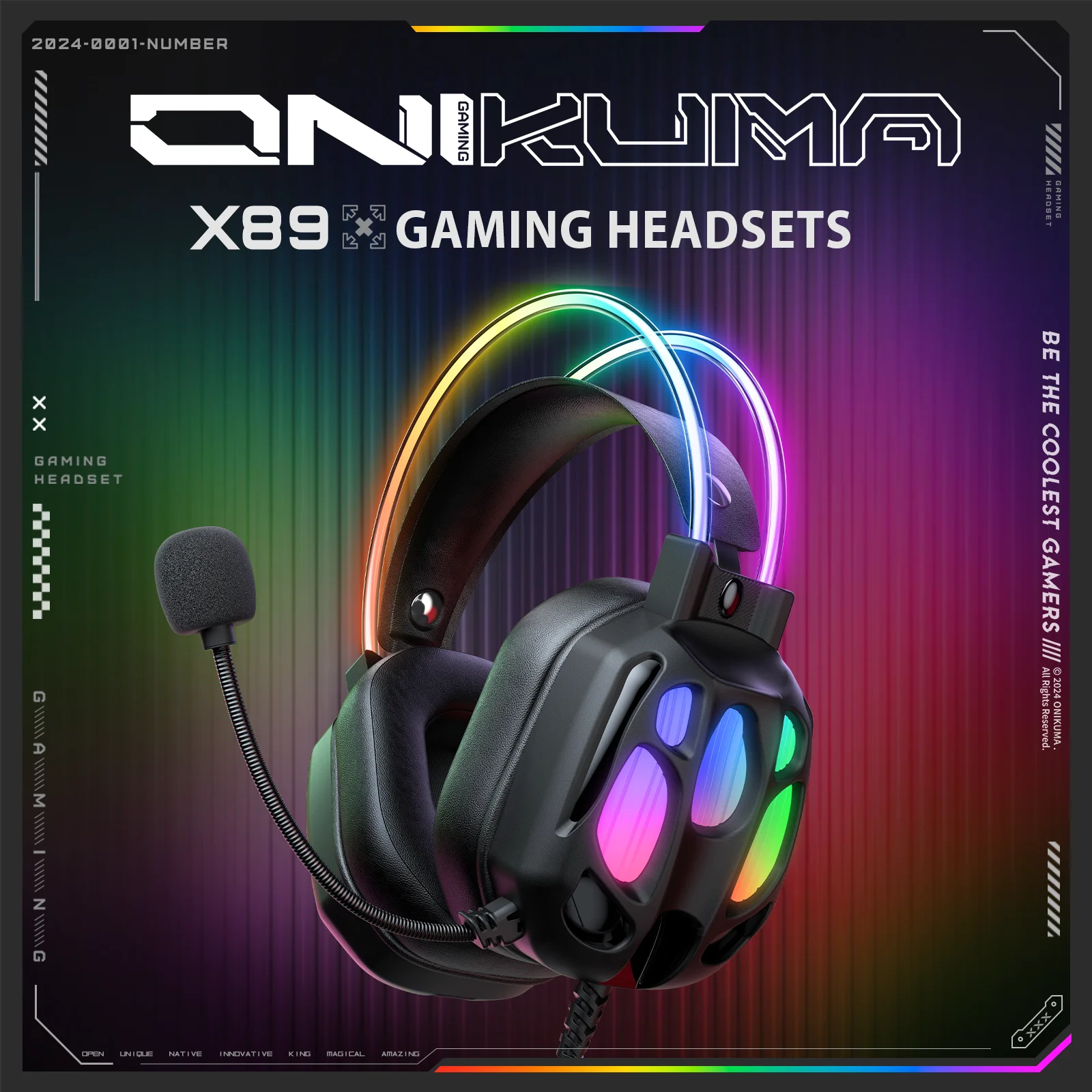 ONIKUMA 2025 NEW X89 3.5 mm jack Headphone with Surround Sound/volum contral/Mute switch for PC/MAC/PS4/PS5