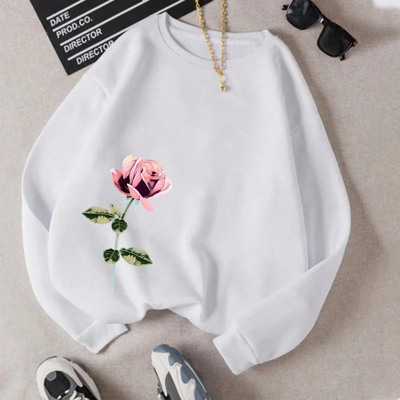 

Женские толстовки с цветочным принтом, повседневные топы с круглым вырезом, спортивный пуловер для бега, уличная одежда для вечеринок, осенняя повседневная свободная толстовка