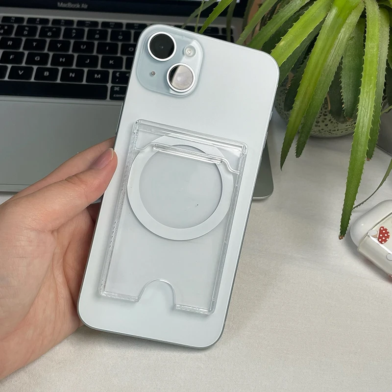 Funda magnética transparente para billetera Magsafe, tarjetero Universal para IPhone 16, 15, 14, 13 Pro Max, Samsung, Xiaomi, tarjetero de identificación bancaria
