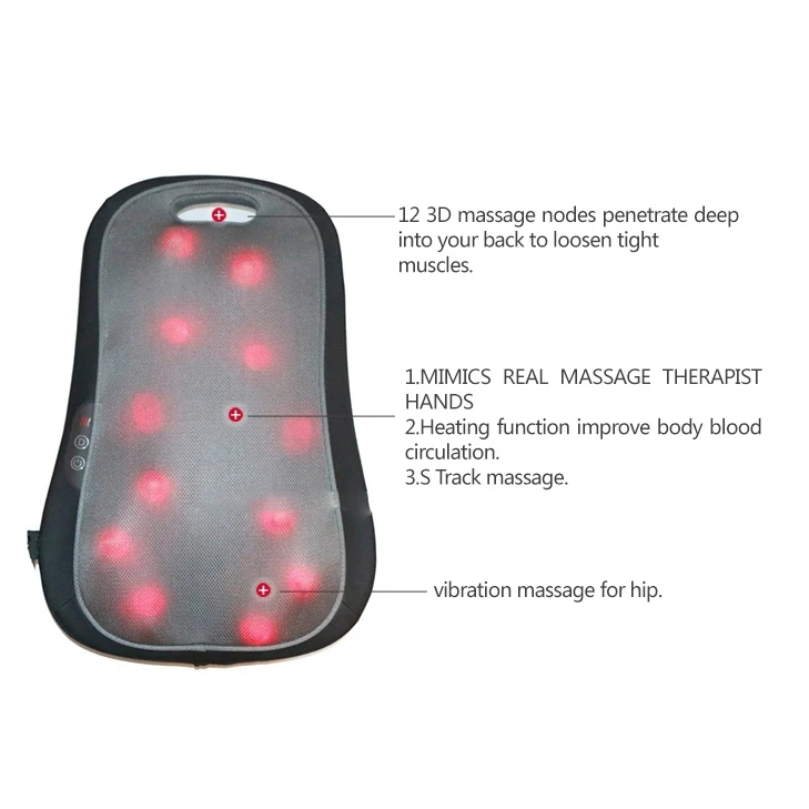 Full Back Massage Neck and Back Car Vibration S Rolling Massager Cushion with Thai Massage