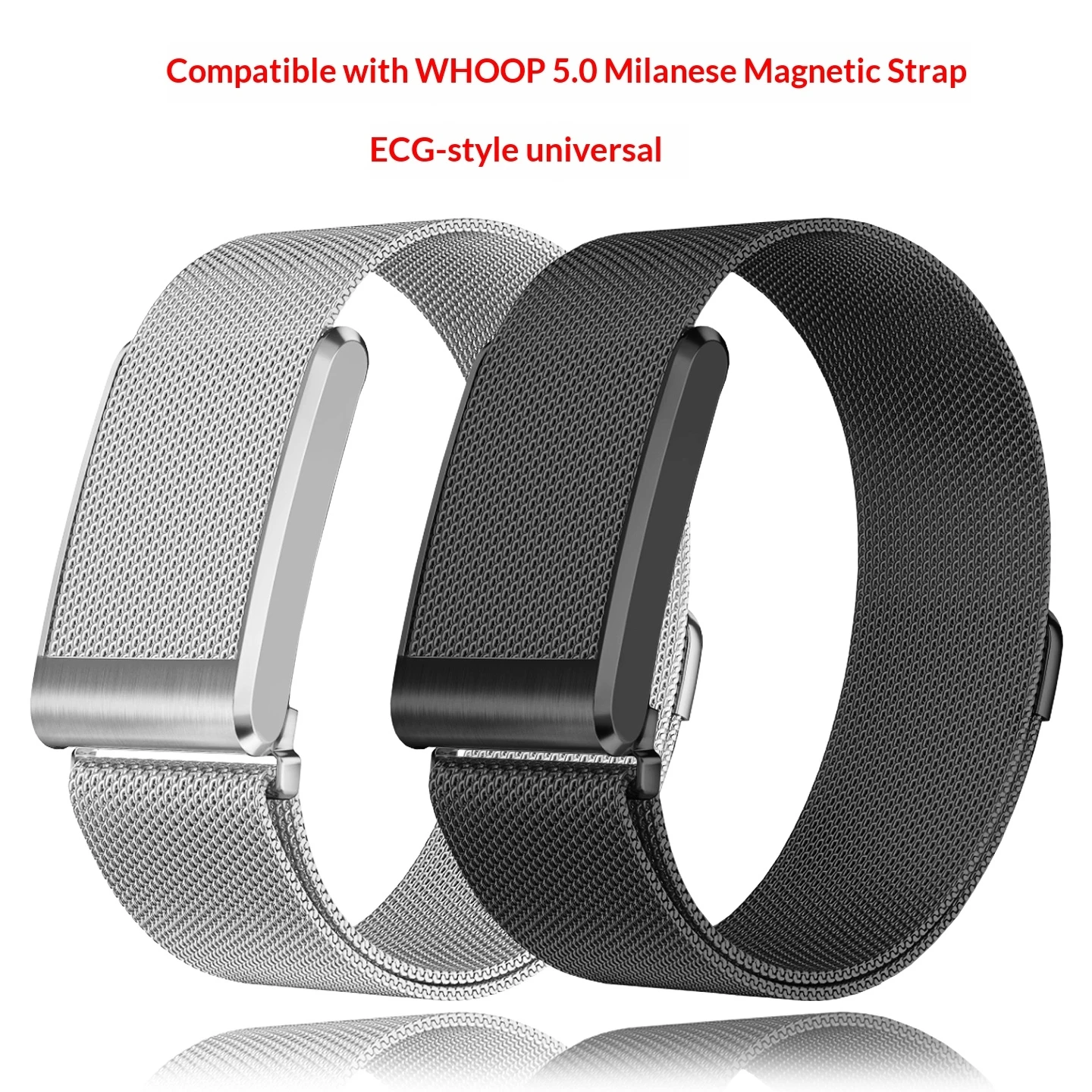 Stainless Steel Magnetic Mesh Belt+Frame For Whoop 5.0 Wristband Strap Breathable Comfortable Sports Wristband Steel Gold Black