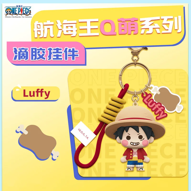 Anime One Piece Monkey D. Luffy Roronoa Zoro Nami Usopp Chopper Q Cute Series Pendant Dropping Glue Keychain Bag Pendant Gift