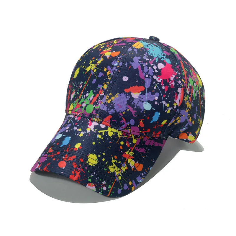 2024 New Spring and Summer Casual Sun Hat Trend Hip Hop Color Graffiti Painted Men\'s and Women\'s Adjustable Baseball Hats Gorras