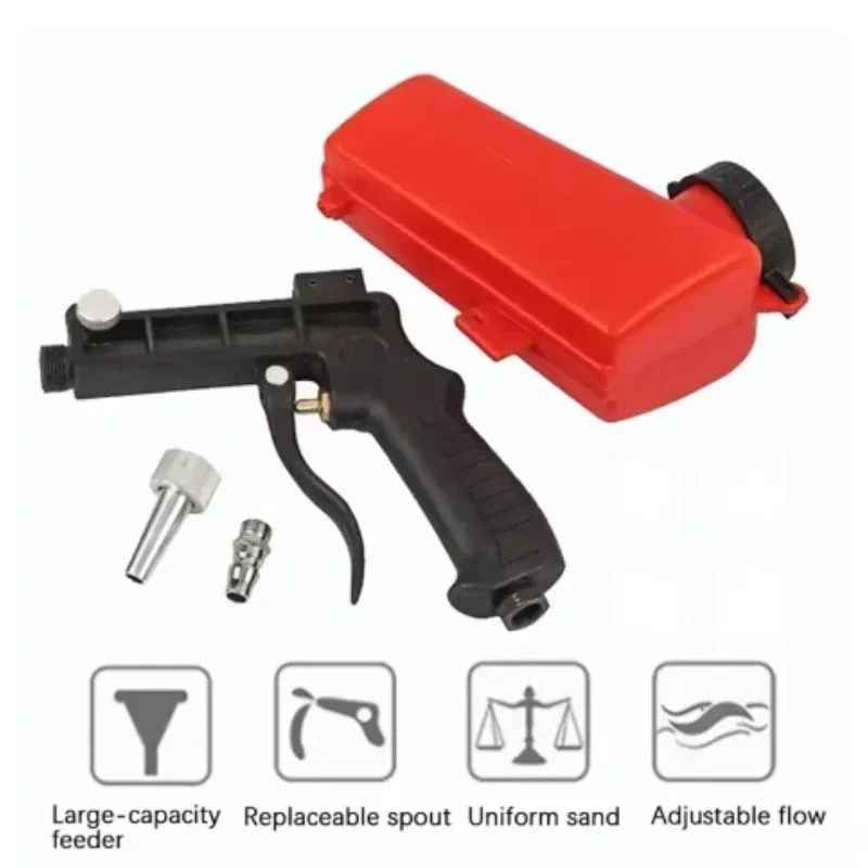 قابل للتعديل الهوائية الرملي بندقية 90psi المحمولة ساندبلاستر آلة رش الطلاء يده الجاذبية التفجير بندقية أدوات تعمل بالهواء المضغوط