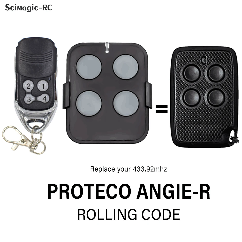 Для PROTECO ANGIE-R 433,92 МГц с подвижным кодом, пульт дистанционного управления для гаражных ворот, PROTECO 433 МГц, командный передатчик открывания ворот