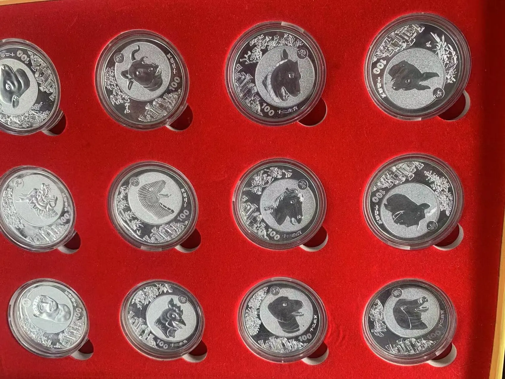 Collection Chinese government-issued  the twelve zodiac sig silver coin,Old Summer Palace,12 pieces/set,Decoration,Free shipping