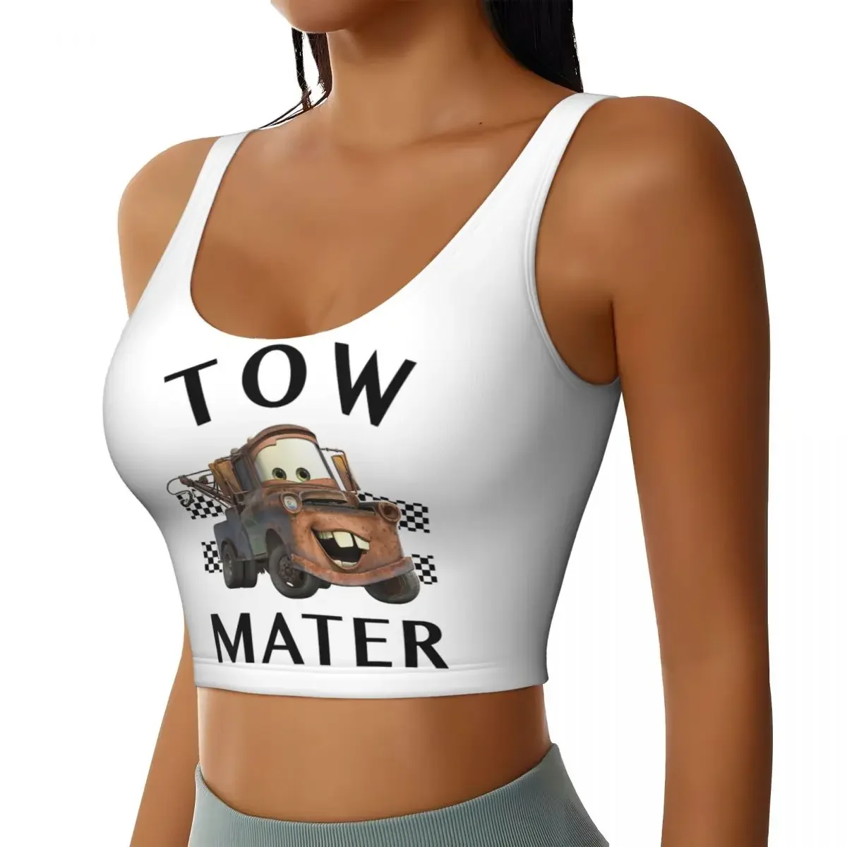 Custom Tow Mater Women Sports Bras High Impact Vest Gym Workout Yoga Crop Tank Top