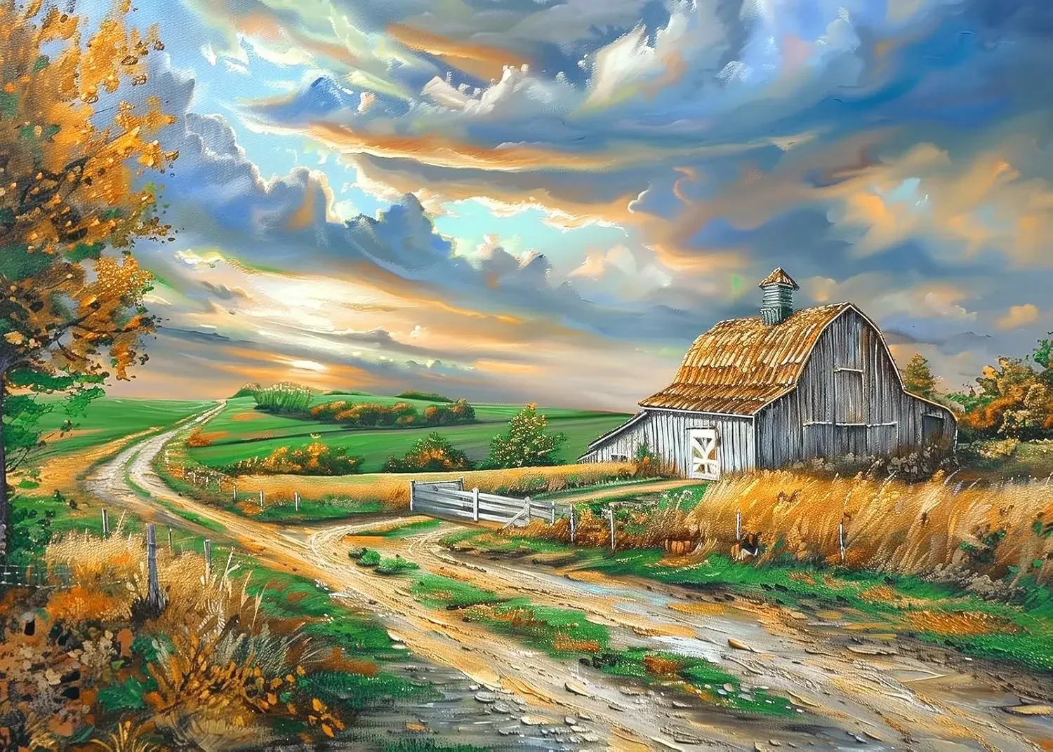 

Country Road 120/300/500/520/1000/1314 Pcs Wooden Puzzle for Gameroom Bedroom Livingroom Decor Relieve Stress Relax The Brain