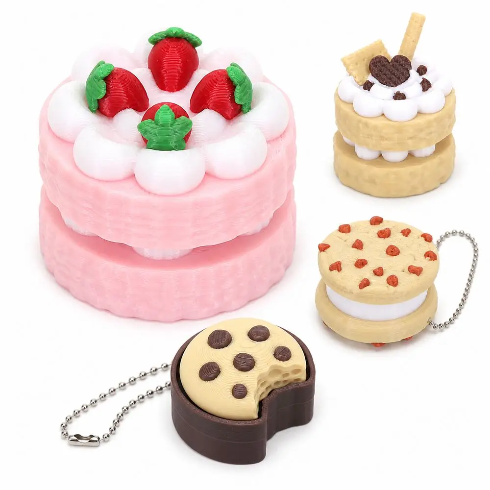 Cheese Chocolate Bread 3D Printed Clicker Plastic Realistic Food Food Fidget Tactile Feedback Pressable Dessert Clicker