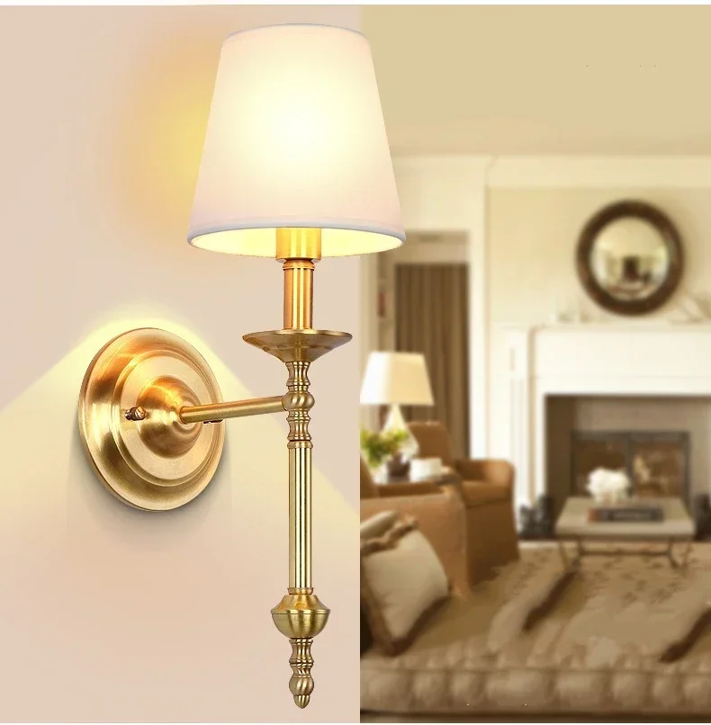 

Nordic Copper Vintage Wall Lamps American Wall Lights for Home Living Room Home Lighting LED Wall Sconce Indoor Decor Luminaire