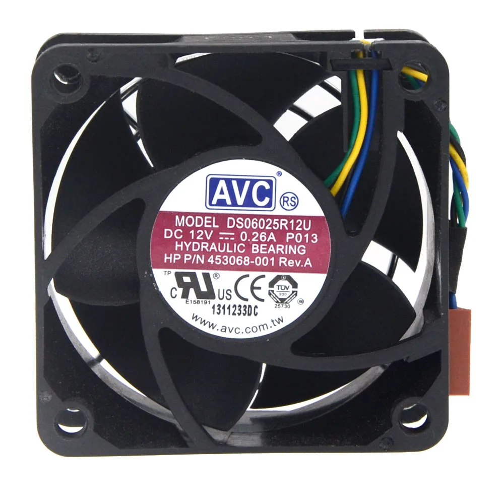 1pcs DS06025R12U New For AVC DC 12V 0.26A 4-wire 4-pin connector 60mm 60x60x25mm Server Square Cooling fans