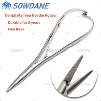 Alicates porta agujas Mathieu de ortodoncia Dental, punta dentada, 14cm, tipo corto, instrumento de pico de ancho medio, herramienta quirúrgica Dental