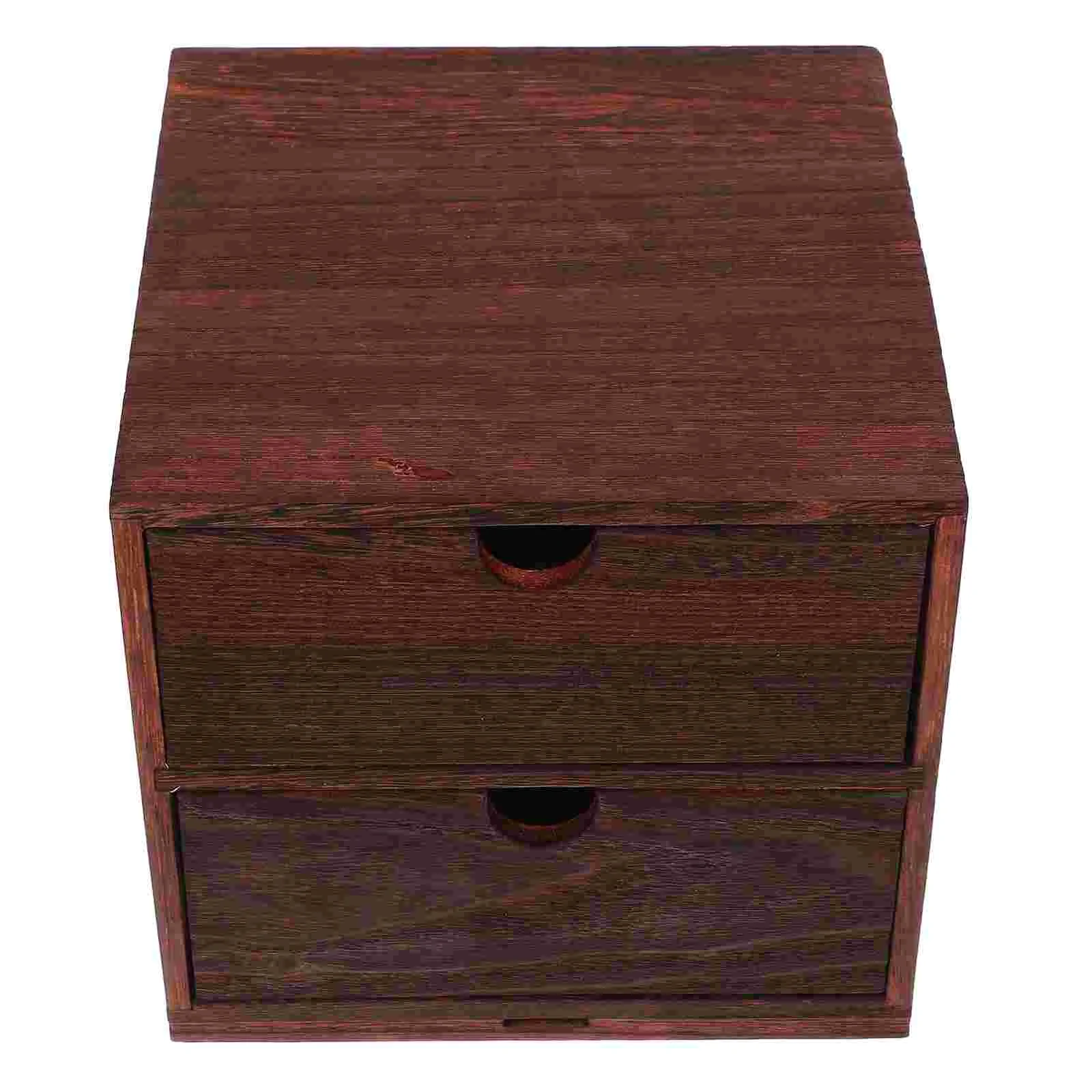 

Wooden Storage Box Desktop Drawer Case Stackable Home Tool Stationery Organizer Type Boxes