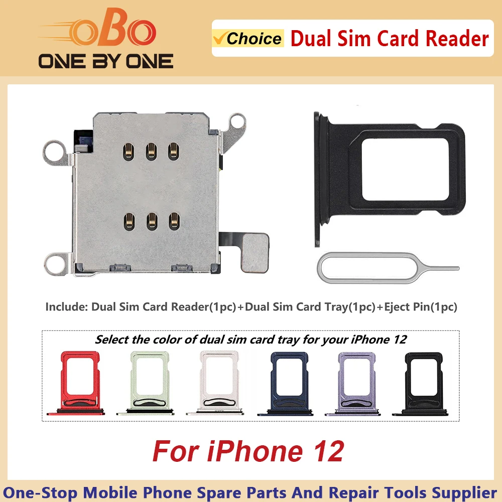 Dual SIM Card Reader Flex Cable For iPhone 12 Double SIM Card Tray Slot Holder Adapter Connector Repair Black White Purple Blue