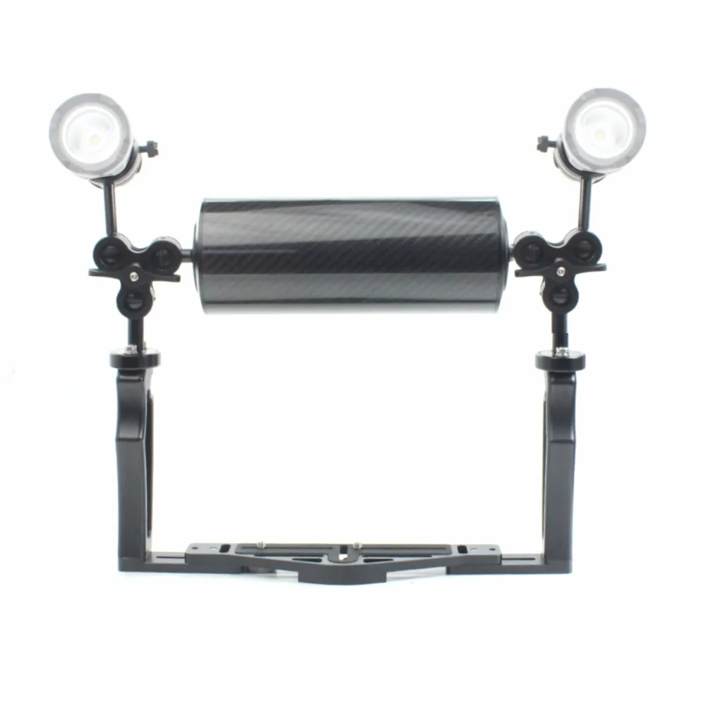 Tauchen DSLR Kamera käfig Dual Handheld Tray Halterung Buttery Clip Kohle faser Verlängerung sarm schwimmende Stativ halterung für Gopro 13 – Detail 24