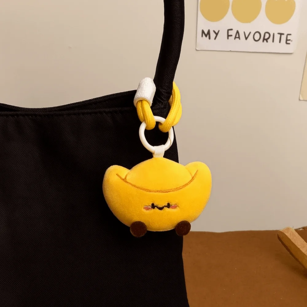 Cute Lucky Ingot Red Lantern Bag Pendant Calabash Chinese Spring Festival Ornament Good Luck Soft Keychain Entry Door