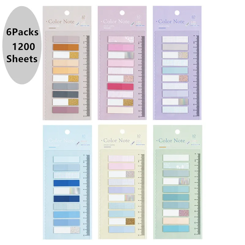 

1200 Sheets Transparent Sticky Notes Self-Adhesive BookMarker Annotation Reading Book Clear Tab Kawaii Cute Stationery