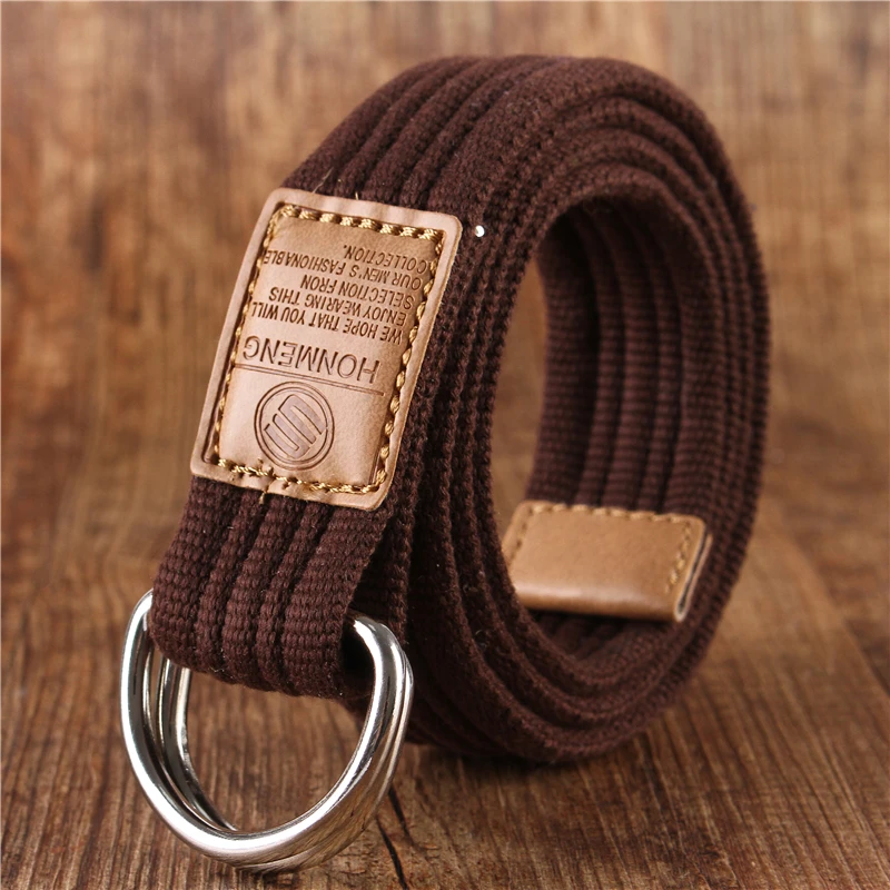 Nieuwe heren en dames Koreaanse versie 16 kleuren dubbele lus gesp canvas riem 43 inch casual broek canvas riem jeugd broek riem