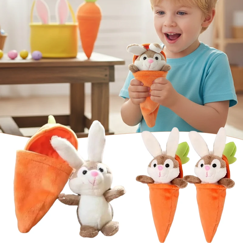 

1-5PCS Carrot Bunny Transformation Pendant Cute Easter Toy Double Form Charm for Bag Decor and Childrens Birthday Gift