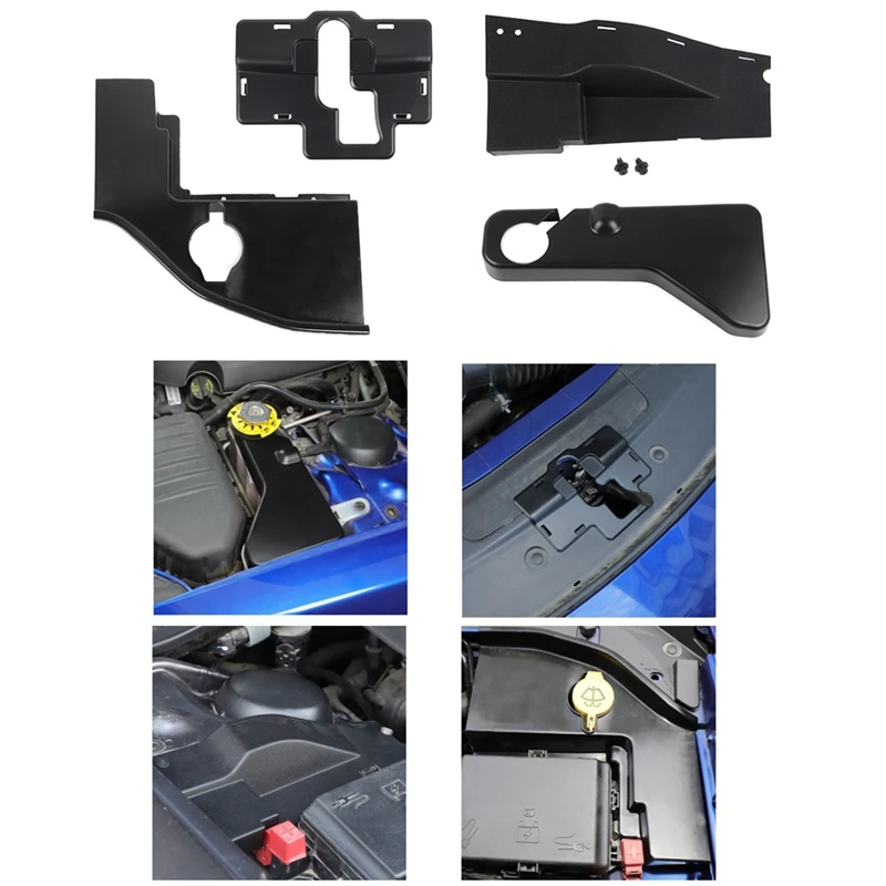 

For Dodge Charger 2011-2023 Engine Side Dust Cover Coolant Tank Cover Hood Lock Bolt Cover Windshield Washer Tank Cover