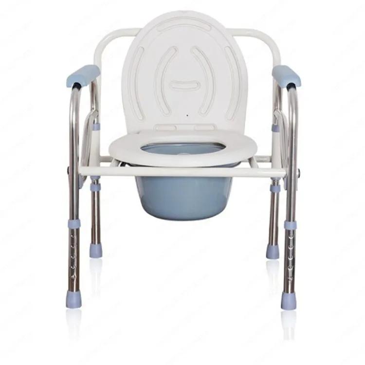 Foldable stainless steel Toilet chair elderly mobile  pregnant women toilet disabled auxiliary toile t chair