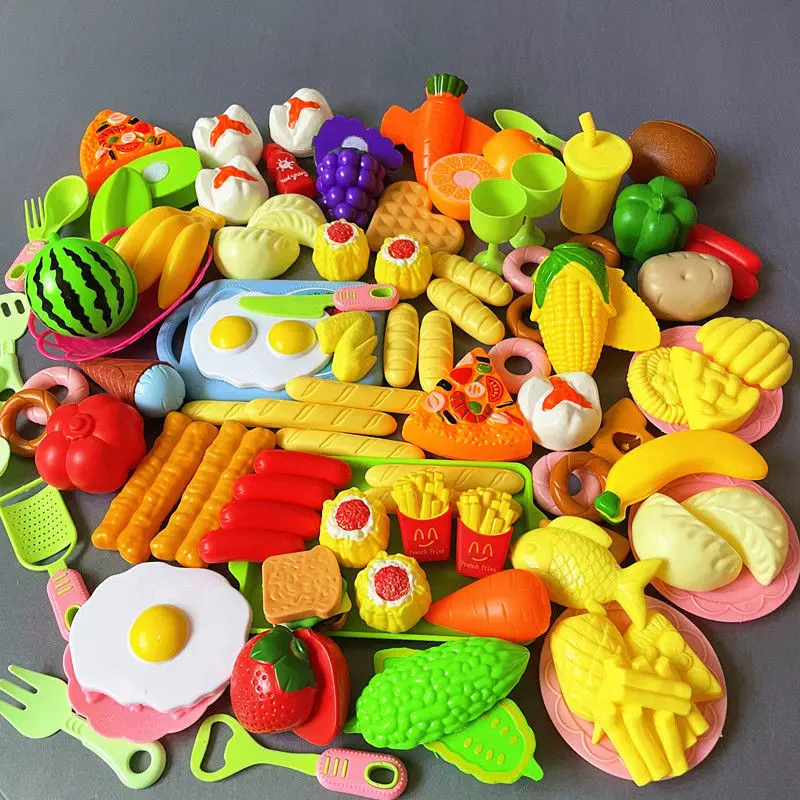 

10 Pcs/Set Kids Simulation Kitchen Toy Classic Wooden Fruit Vegetable Cutting Educational Montessori Toy for Children Gift