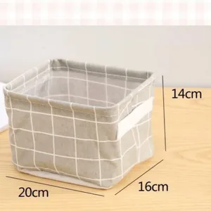 Leinendesktop -Aufbewahrungskorb, verschiedene Spielzeug, Box -Wäsche, Innenkleidung, kosmetischer Organisator, Briefpapier 10 Hauptverkaufsmorgen Cafékörbe - №6
