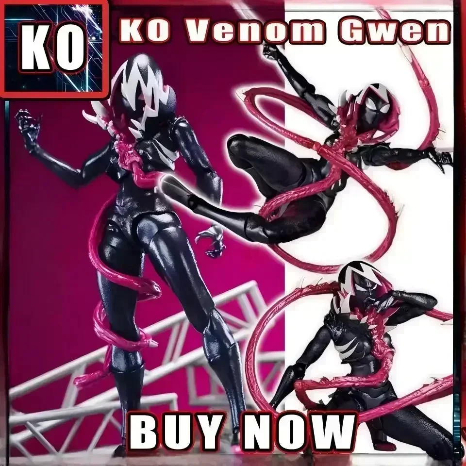 

Hot KO Venom Gwen Marvel Anime Action Figures Figurine Kaiyodo Amazing Yamaguchi Revoltech Statue Model Customized Kid Toy Gifts