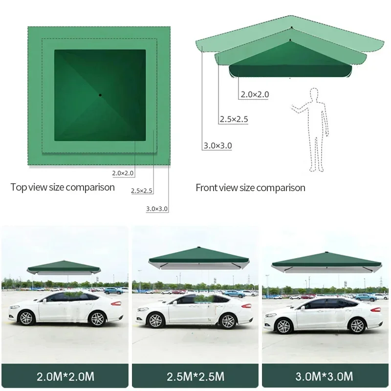 Outdoor Canopy Tent Gazebo Cover Without Stand Beach Shade Shelter Garden Sunshade Awning Square Parasol for Patio Anti-UV