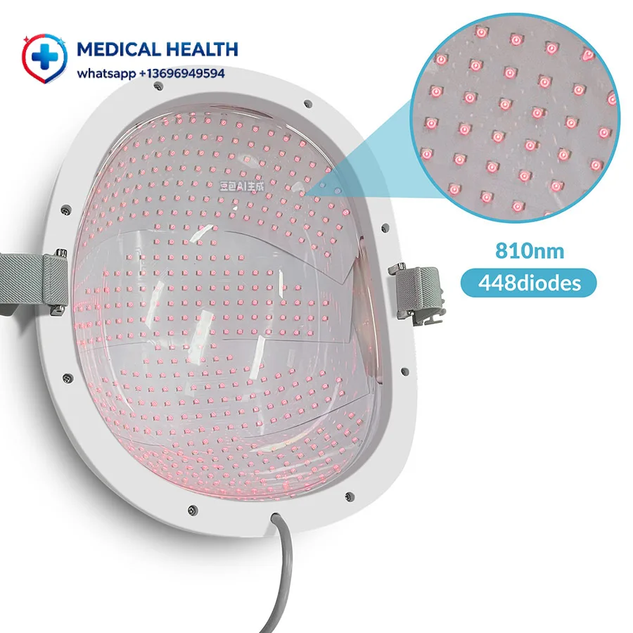 PBM Brain Helmet 448 Diodes NIR Light Therapy for Parkinsons 4-Zone 1-20000Hz
