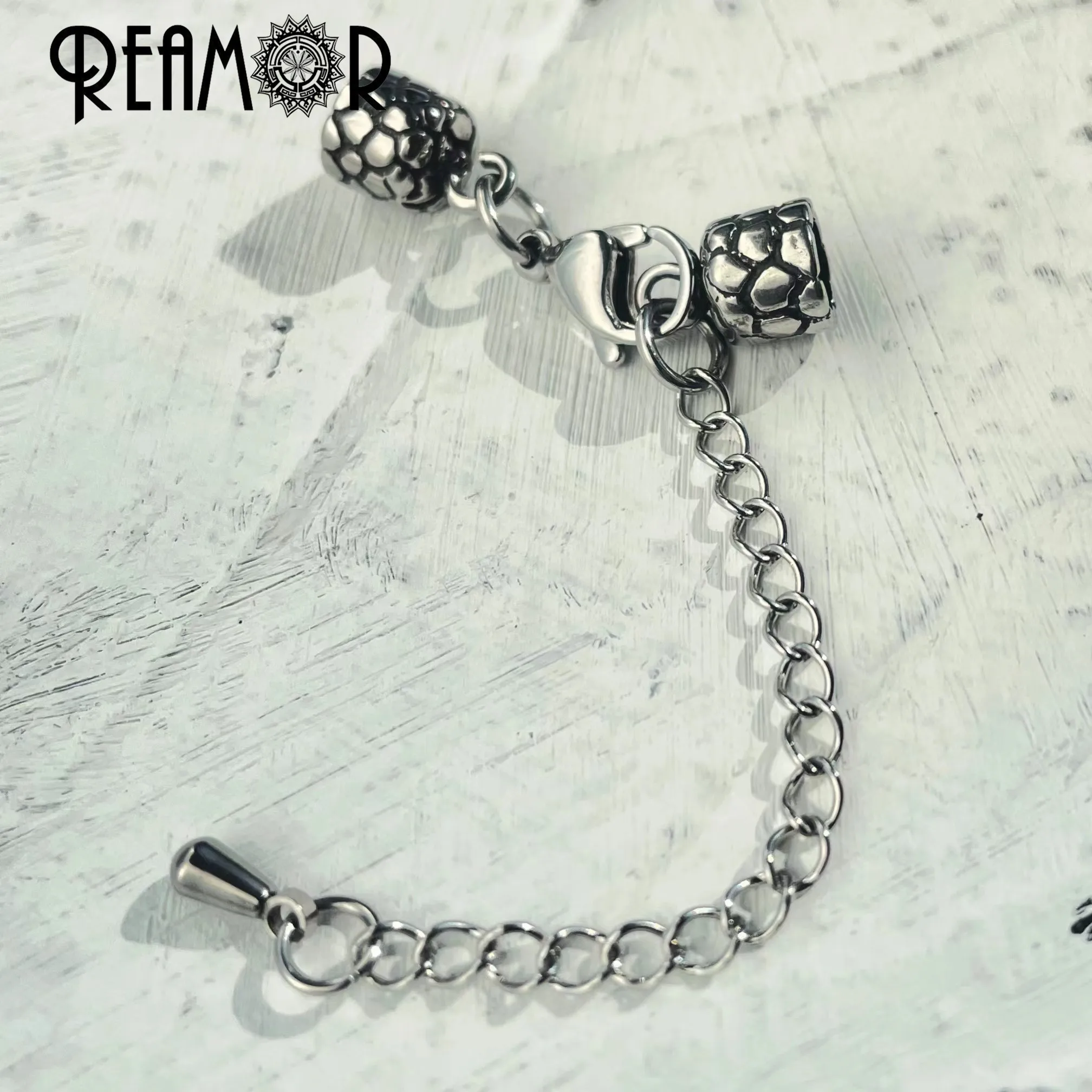 REAMOR 4/5/6/8mm 316l Stainless Steel Clasps Hook Leather Cords End Caps For Jewelry Making Bracelet Necklace DIY Findings