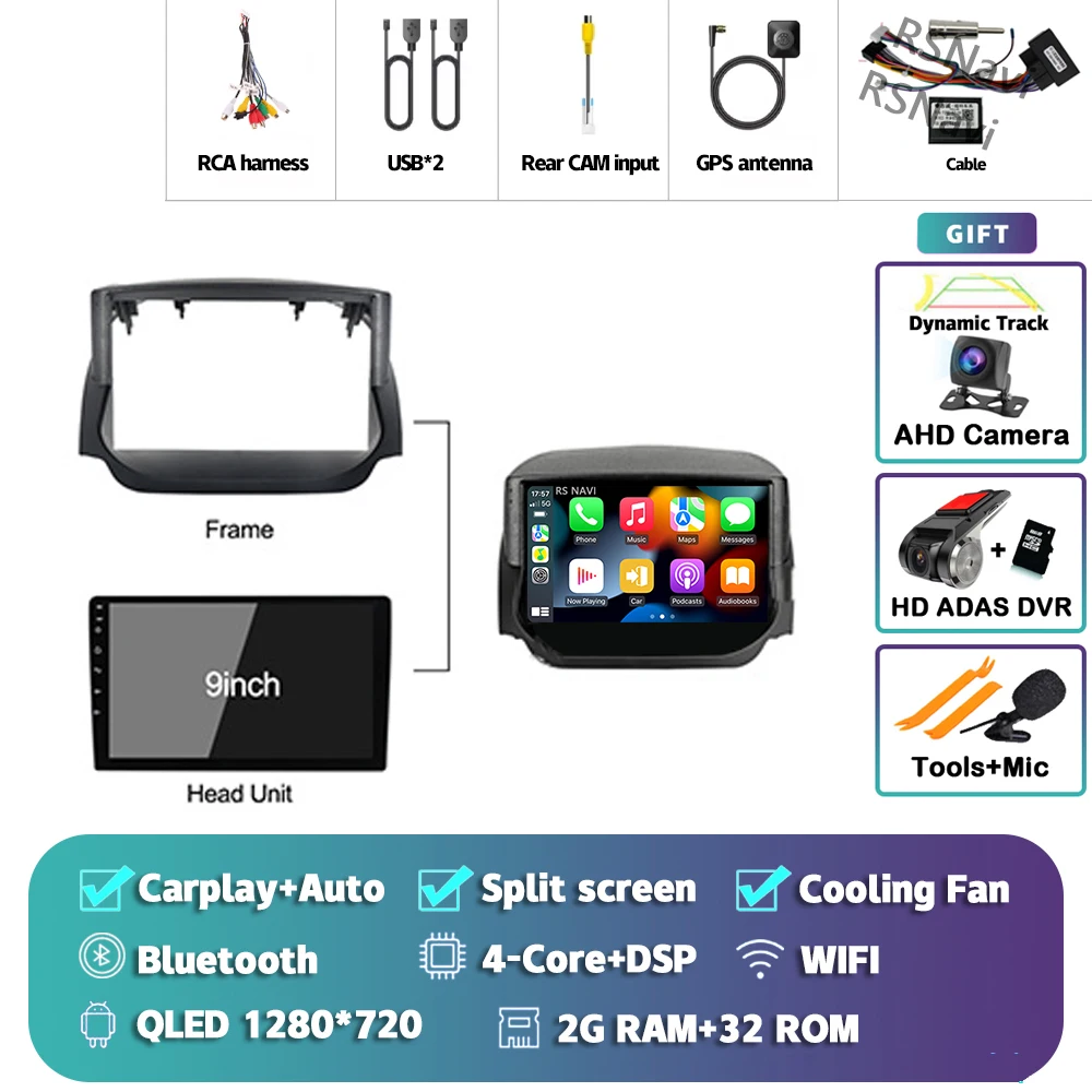 Android 15 Carplay Auto 2 K Scherm Autoradio Multimedia Speler Voor Ford Ecosport 2013-2017 DSP 2din autoradio Stereo Qualcomm