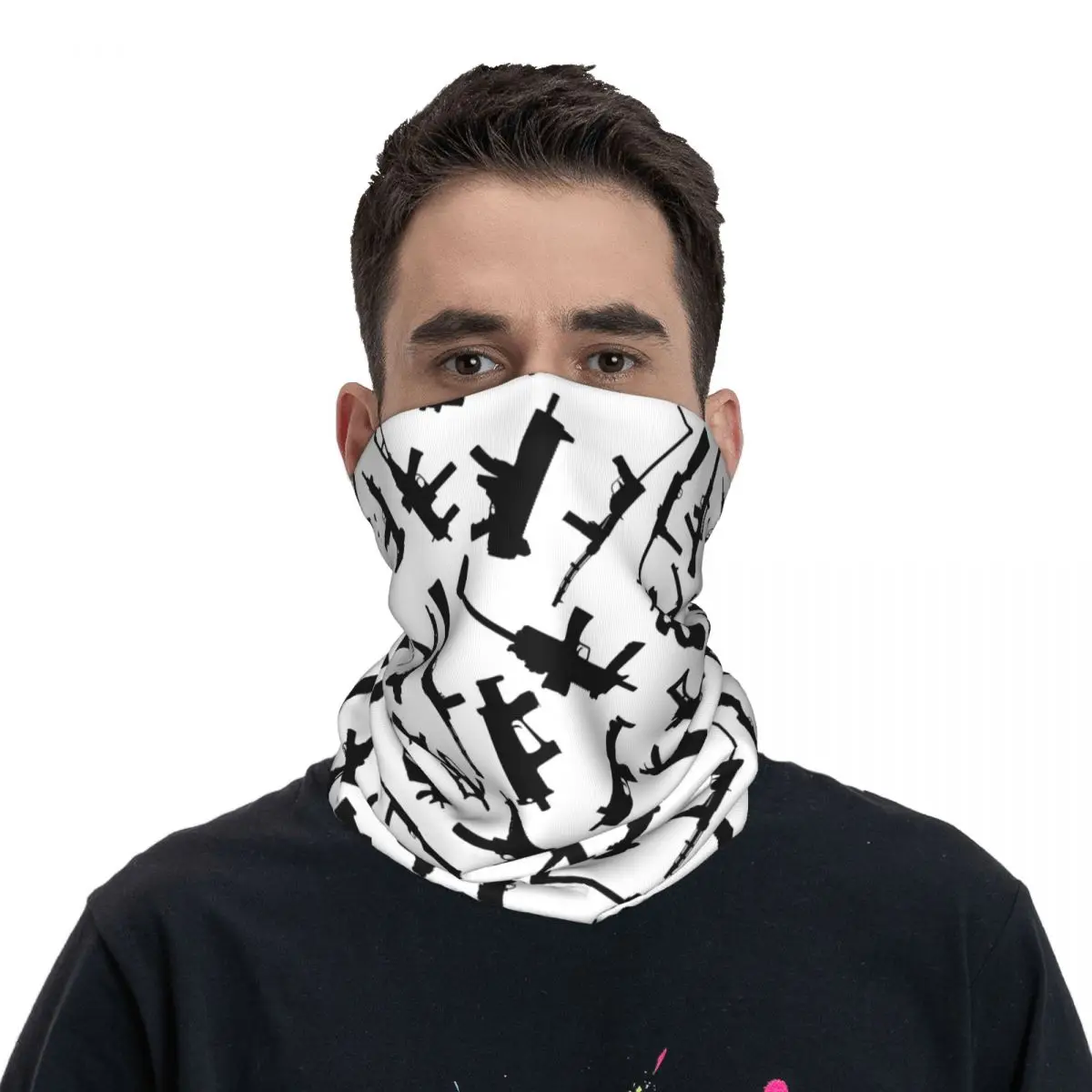 Gun Sniper Weapons Bandana Neck Cover Printed Mask Scarf Multifunctional Cycling Scarf Running for Men Women Adult Winter