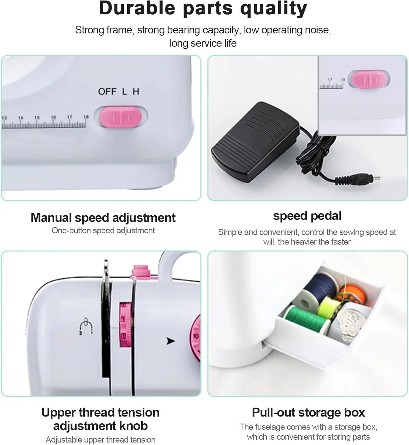 Desktop electric handheld sewing machine, DIY home sewing tool for manual patching, automatic sewing machine with accessory set