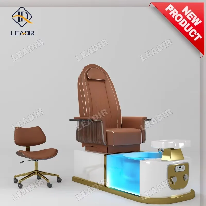 Modern Beauty Nail Salon Equipment PU Leather Massage Foot Care Spa Chair Electric Luxury Pedicure Chairs with Discharge Pump