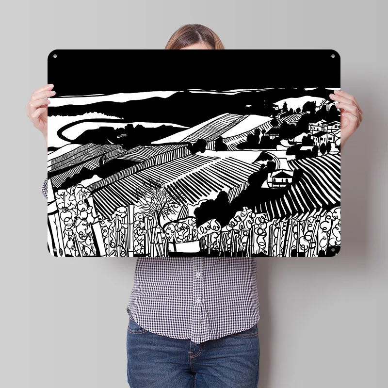 Tuscan Vineyard View Metal Poster Perfect Gift for Fans Lovers Personalized Wall Art Metal Sign for Home Decor Items Wand Deko