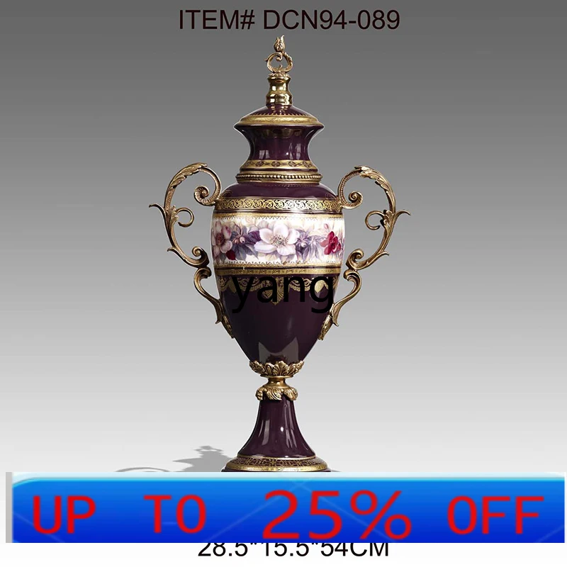 LH ceramic copper fruit plate double-layer candy plate hand-painted purple jewelry