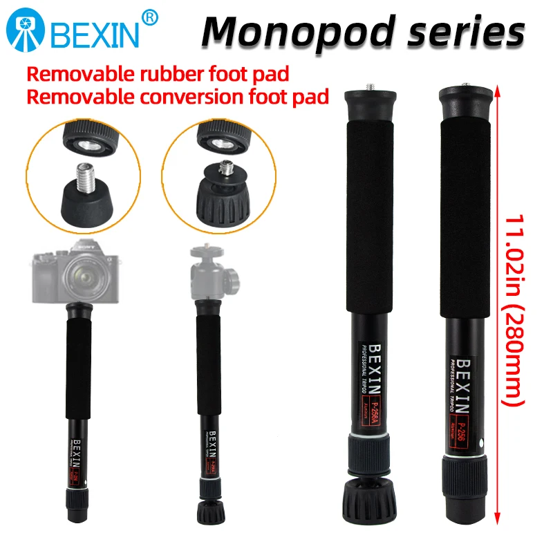 BEXIN P256 professional photography monopod convenient mobile travel monopod aluminum telescopic cane holder for SLR camera