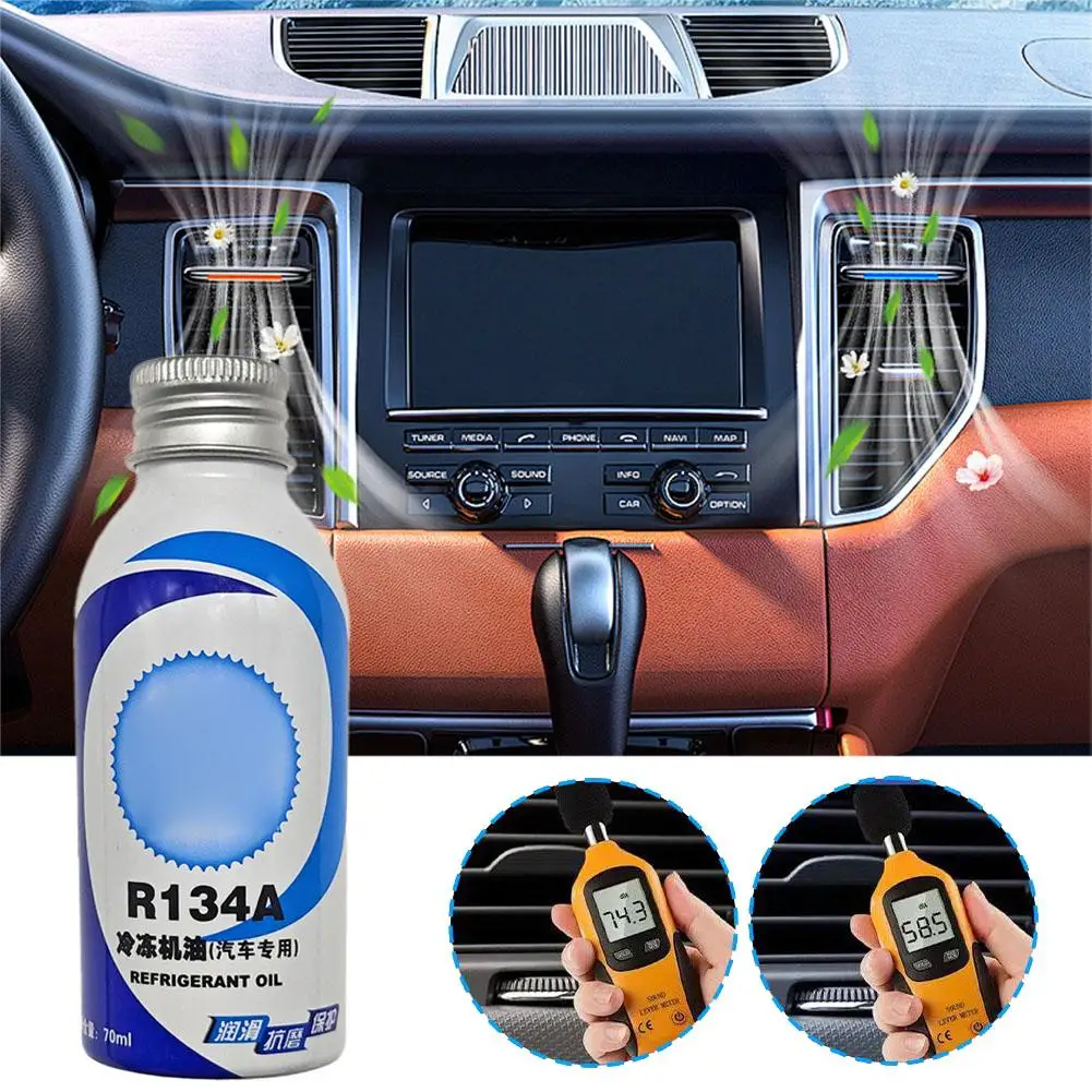 

70g Car A/c Refrigeration Oil Compressor Lubricant Refrigeration Rapid Oil Reduce Resistant Cooling Lubrication Noise Wear T6d2