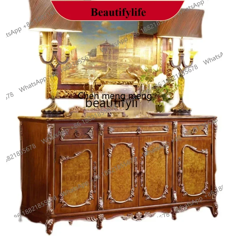 

D178 D6 European pure solid wood dining side cabinet American household storage cabinet old cupboard designer furniture customiz