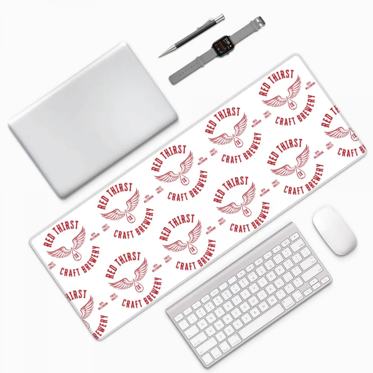 Red Thirst Craft Brewery Large Mouse Pad Computer Keyboard Mouse Mat Gaming PC Laptop Desk Mat Office Accessories Table Mats