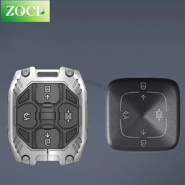 Car For Geely Zeekr 7X/001/X 007GT/009/MIX Keychain Leather Metal Key Holder Case Interior Key Shell Ring Car Accessories Pendan
