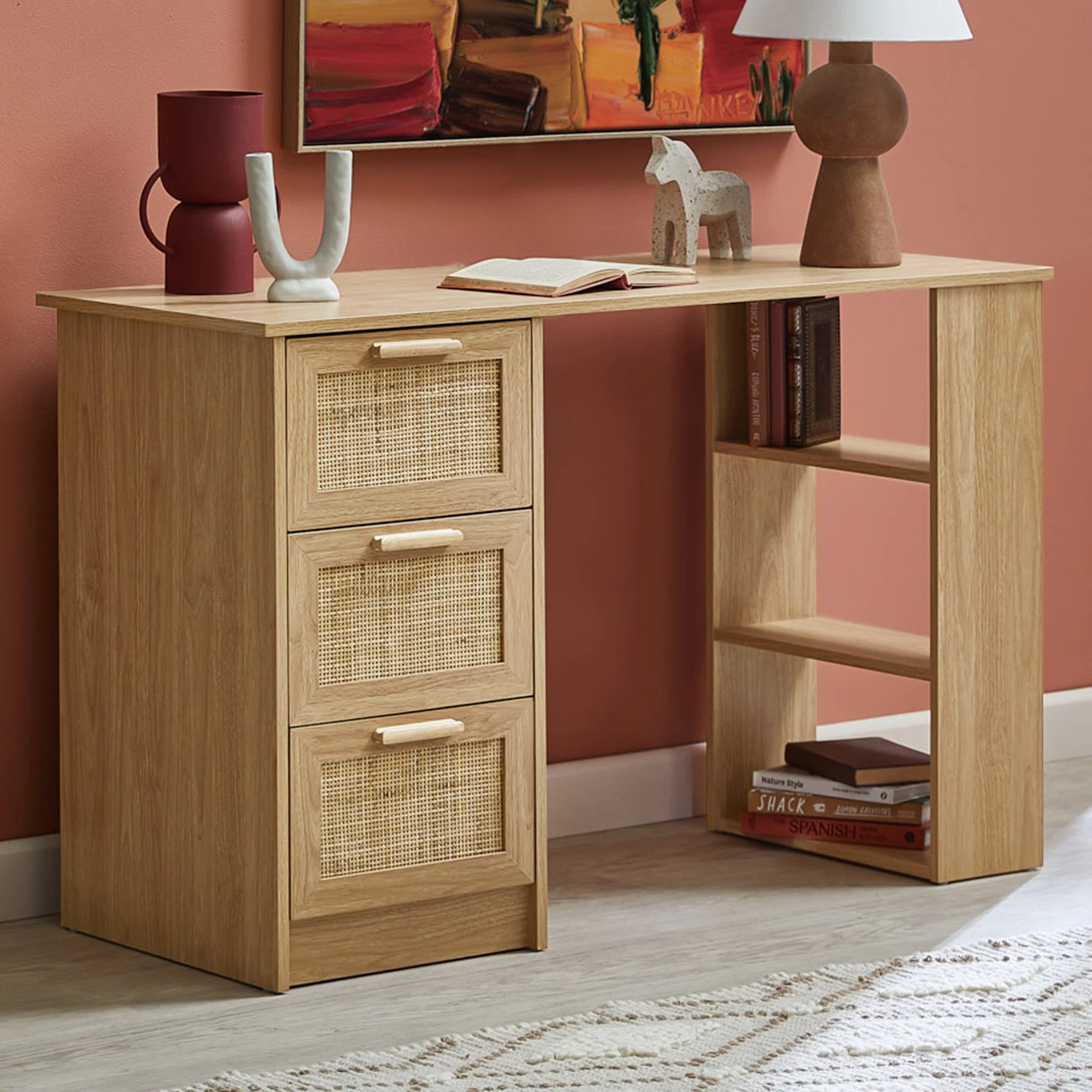 

！@Combohome Modern Quality Standard Wooden Office Work Desk for School Apartment or Home Use Office Desk