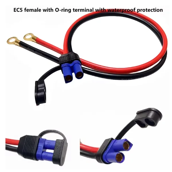 EC5 Male to EC5 Female Silicone Extension Cable 10AWG 100a Current Li-ion Battery Airplane Car Emergency Start Power Plug image 2